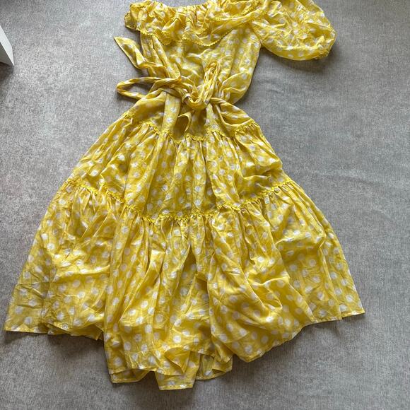 Lisa Marie Fernandez One-Shoulder Polka Dot Maxi Dress - Picture 2 of 5